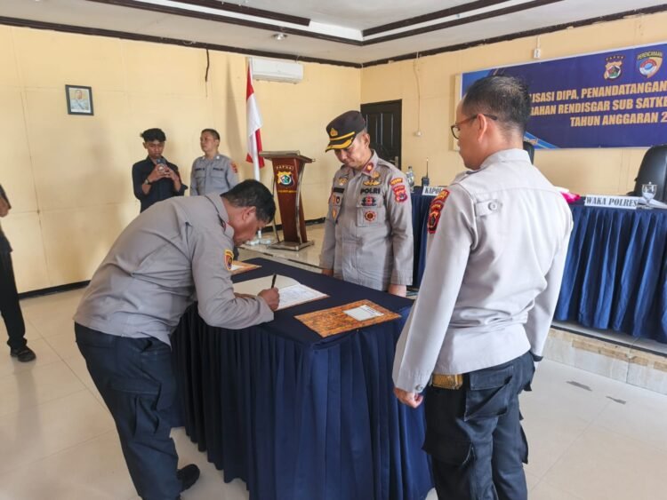 Kapolres Mappi Pimpin Sosialisasi DIPA Dan Penandatanganan Fakta Integritas Tahun Anggaran 2026