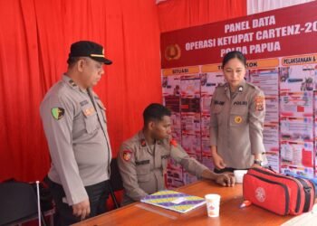 Subsatgas Dokkes Polda Papua Berikan Layanan Kesehatan bagi Personel Pos Pelayanan Operasi Ketupat Cartenz 2026