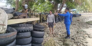 Tanggap Bencana Pesisir, Satpolairud Polres Sarmi Pastikan Keselamatan Warga Armo