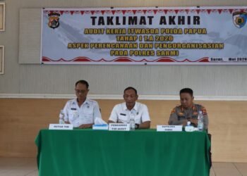 Polres Sarmi Ikuti Taklimat Akhir Audit Kinerja Itwasda Polda Papua Tahap I TA 2026 