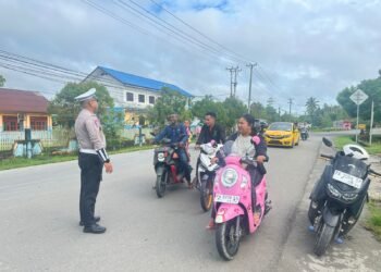 Sat Lantas Polres Sarmi Intensifkan Strong Point Pagi, Wujudkan Lalu Lintas Aman dan Lancar