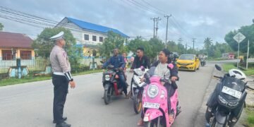 Sat Lantas Polres Sarmi Intensifkan Strong Point Pagi, Wujudkan Lalu Lintas Aman dan Lancar