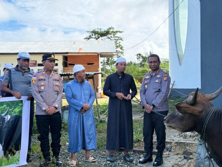 Polresta Jayapura Kota Salurkan Hewan Kurban di Empat Lokasi, Wujud Kepedulian dan Penguatan Kebersamaan dengan Masyarakat