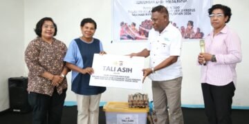 Momentum Kenaikan Yesus Kristus, Persekutuan Oikumene Polda Papua Tebar Kepedulian di Sentani