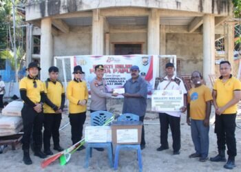 Sambut Hari Bhayangkara ke-80, Polda Papua Salurkan Bantuan Bahan Bangunan untuk Gereja GKI Ebenhezer Kayo Pulau