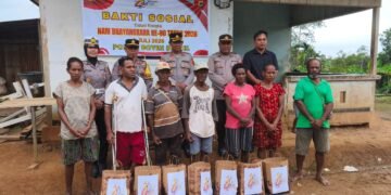 Polres Boven Digoel Salurkan 100 Paket Sembako, Wujud Kepedulian Polri di Hari Bhayangkara ke-80