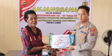 Sambut Hari Bhayangkara ke-80, Polres Sarmi Hormati Pengabdian Purnawirawan dan Warakawuri