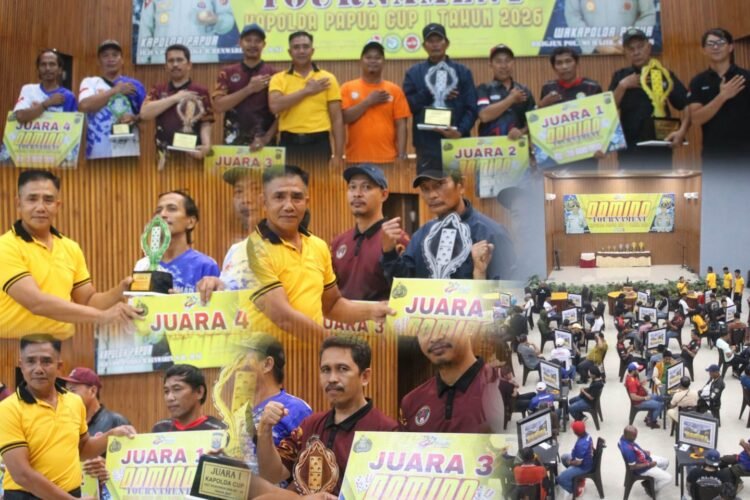 Meriah dan Penuh Sportivitas, Turnamen Domino Kapolda Papua Cup I 2026 Resmi Ditutup