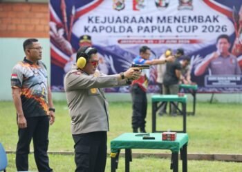 Bangun Sinergi dan Soliditas, Astama Ops Kapolri Latihan Menembak Bersama Jajaran Polda Papua