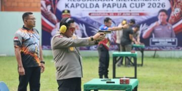 Bangun Sinergi dan Soliditas, Astama Ops Kapolri Latihan Menembak Bersama Jajaran Polda Papua