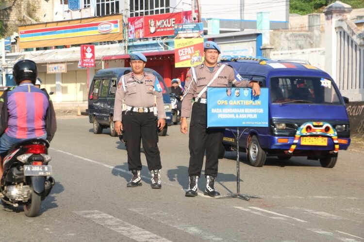 Bangun Keteladanan dari Internal, Bid Propam Polda Papua Gelar Operasi Gaktibplin Kendaraan Personel