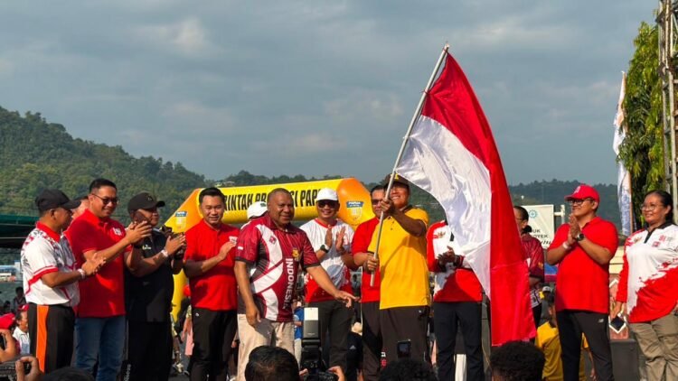 Polda Papua Dukung Launching Pencanangan dan Jalan Santai HUT Ke-81 Proklamasi Kemerdekaan Republik Indonesia Provinsi Papua