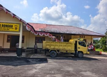 Semarakkan HUT Ke-81 Kemerdekaan RI, Polsek Bonggo Pasang Umbul-Umbul dan Bendera Merah Putih