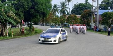 Meriahkan HUT ke-81 RI, Polres Sarmi Pastikan Lomba Gerak Jalan Berjalan Aman