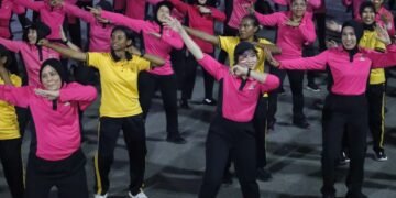 Jalin Kebersamaan, Polwan dan Bhayangkari Polda Papua Gelar Olahraga Bersama