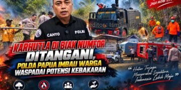 Karhutla di Biak Numfor Ditangani, Polda Papua Imbau Warga Waspadai Potensi Kebakaran