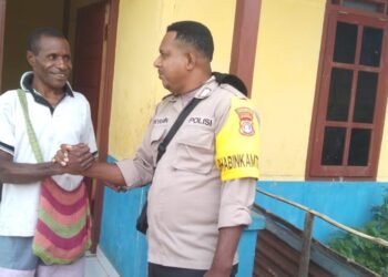 Sambangi Warga Kampung Ikcan, Bhabinkamtibmas Ajak Bersama Cegah Karhutla